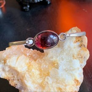 Vintage Sterling Silver Purple Fluorite Bracelet